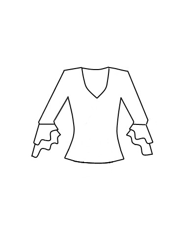 FRILL SHIRT, BLACK COLOR