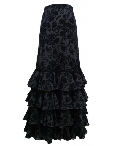 Falda flamenca barata color negro modelo Martinete-Talla 38