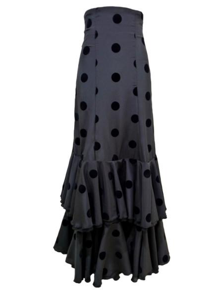 falda, escenario, flamenco, volantes, lunares, terciopelo, negro