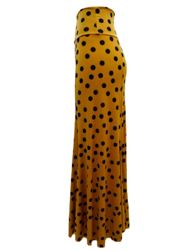 falda ensayo, lunares, falda de punto, lycra, vestuario flamenco, buganvilla, burdeos, petróleo, verde, mostaza, rosa, rojo
