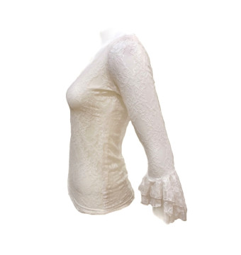 CAMISA DE ENCAJE, COLOR CRUDO 2