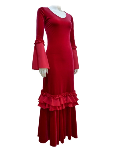 vestido, escenario, flamenco, baile, profesional, terciopelo, elástico