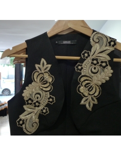 BLACK VEST WITH ORNAMENTS