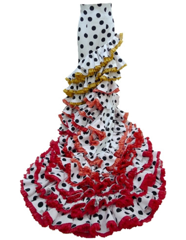 BATA DE COLA SKIRT WITH DOUBLE FRILLS, STANDARD SIZE