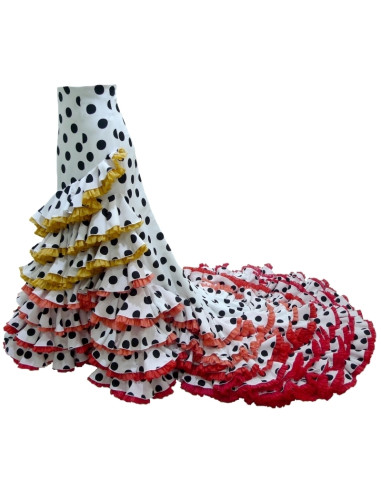 BATA DE COLA SKIRT WITH DOUBLE FRILLS, MADE-TO-MEASURE