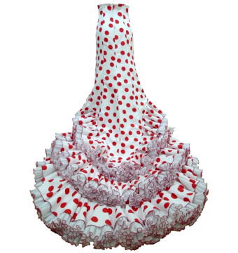 bata de cola, falda de cola, uso profesional, lunares, vestuario flamenco