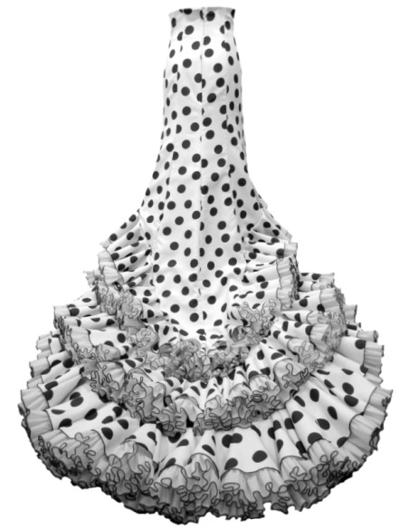 bata de cola, train skirt, professional use, polka dots, flamenco costumes