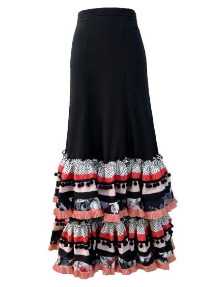 skirt, performance, canastera, flamenco, ruffles, frills, black
