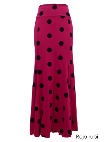 FALDA SENCILLA CON LUNARES DE TERCIOPELO