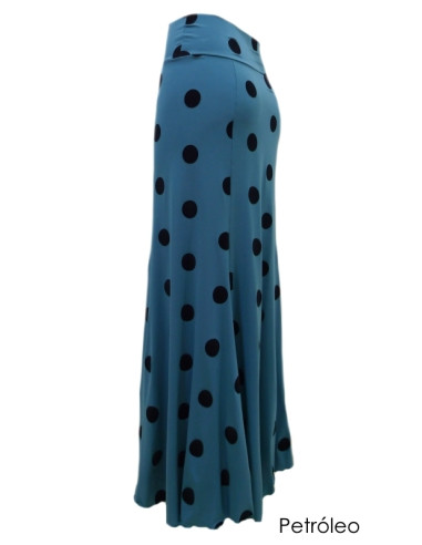 falda ensayo, terciopelo, lunares, lycra, rojo, negro, verde, azul, rosa, petróleo, berenjena, morado, vestuario flamenco