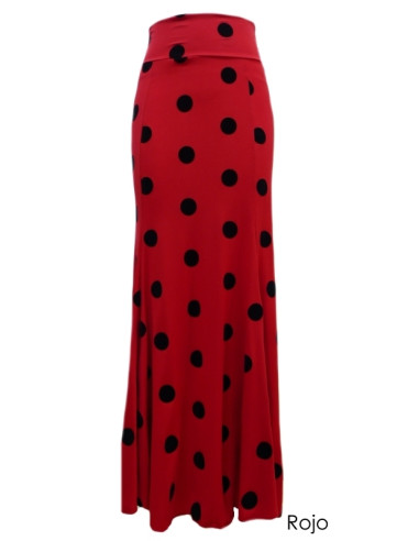 FALDA SENCILLA CON LUNARES DE TERCIOPELO