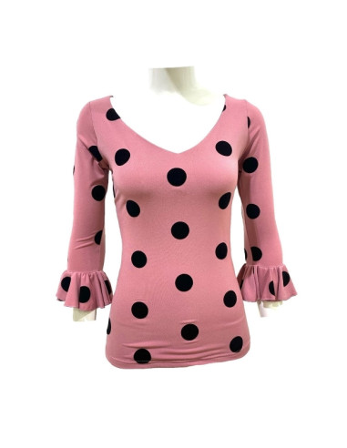 CAMISA CON LUNARES DE TERCIOPELO
