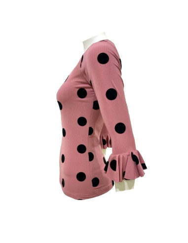 CAMISA CON LUNARES DE TERCIOPELO