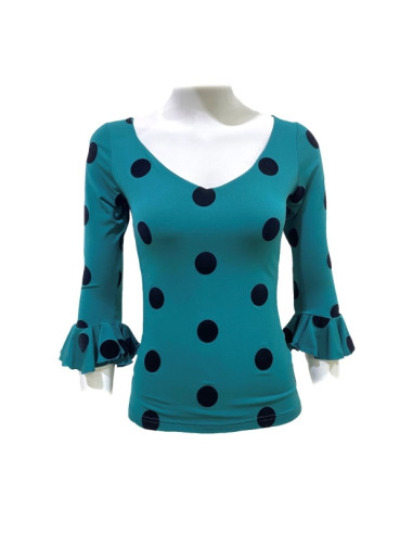 CAMISA CON LUNARES DE TERCIOPELO