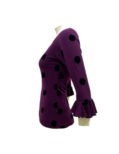 CAMISA CON LUNARES DE TERCIOPELO