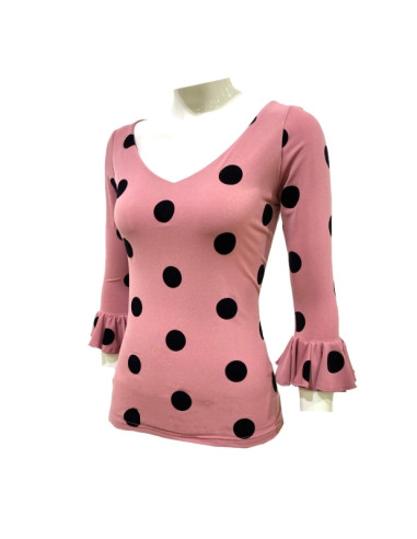 SHIRT WITH DOTS IN VELVET