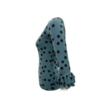 rehearsal shirt, t-shirt, top, practice, dance, elastic, mustard, teal, burgundy, polka dots, flamenco, professional 2