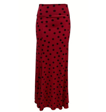 falda ensayo, lunares, falda de punto, lycra, vestuario flamenco, rojo 2