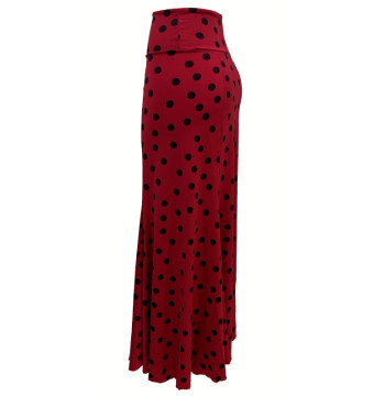 falda ensayo, lunares, falda de punto, lycra, vestuario flamenco, rojo