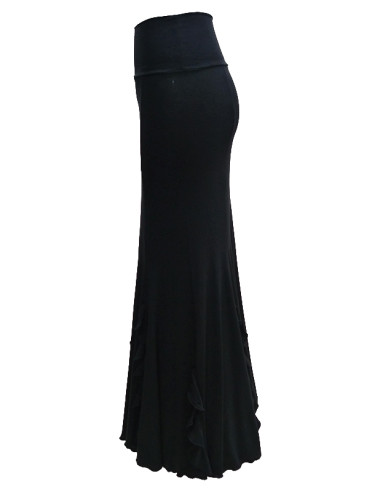 VERTICAL FRILL SKIRT, BLACK COLOR