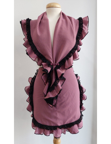 apron, shawl, chiffon, velvet, pink, black, flamenco accessories