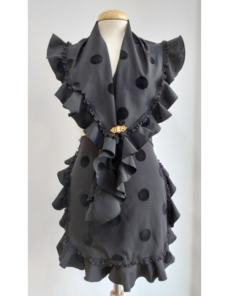 apron, shawl, black, velvet, polka dots, flamenco accessories