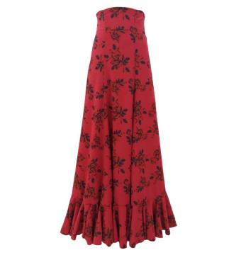 falda, escenario, rojo, negro, flores, estampado floral 2