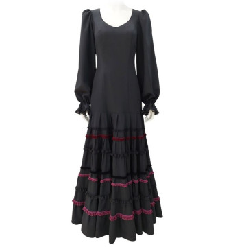 vestido, canastero, escenario, negro