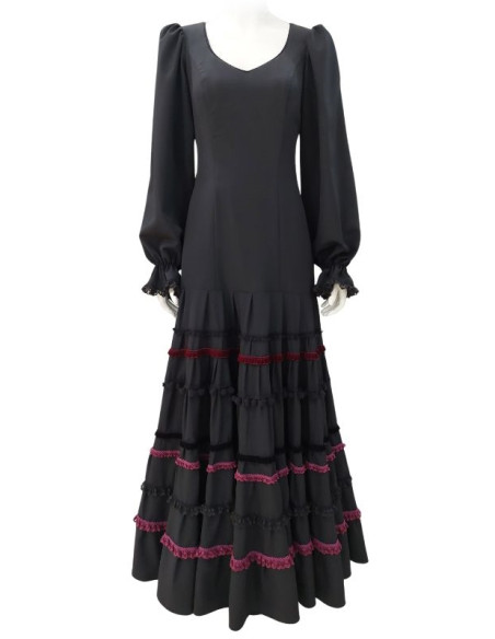 vestido, canastero, escenario, negro