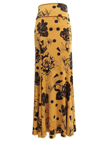 FALDA SENCILLA DE FLORES Y LUNARES