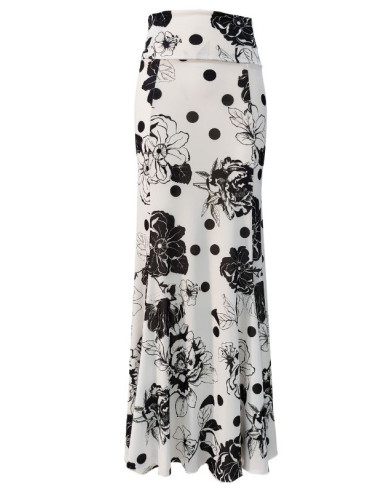 FALDA SENCILLA DE FLORES Y LUNARES