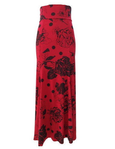 FALDA SENCILLA DE FLORES Y LUNARES