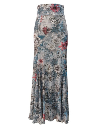 BASIC SKIRT WITH PRINTED FABRIC