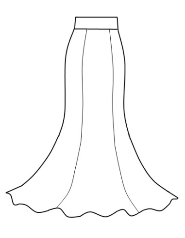 BASIC SKIRT WITH PRINTED FABRIC