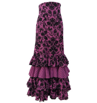 falda, escenario, volantes, gasa, terciopelo, verde, buganvilla 2