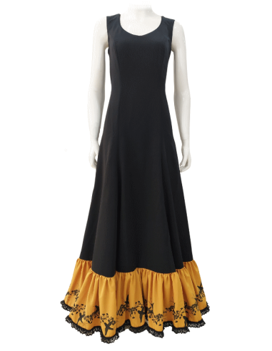 vestido, escenario, negro, vuelo, enagua