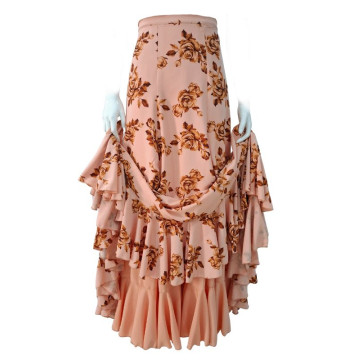 falda, escenario, salmón, enagua