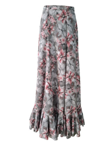 skirt, performance, gray, floral print, petticoat