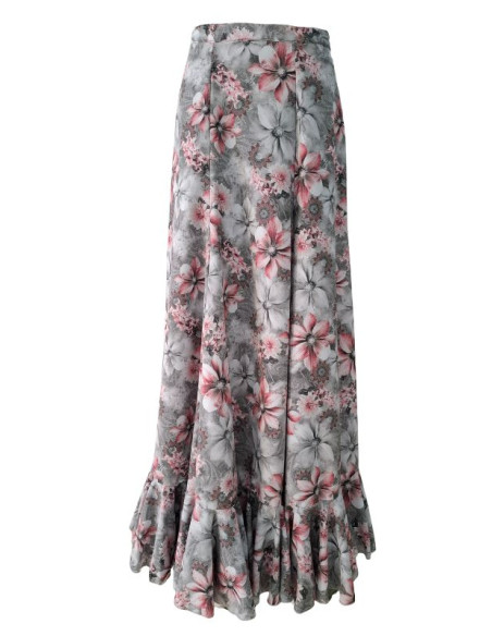 skirt, performance, gray, floral print, petticoat