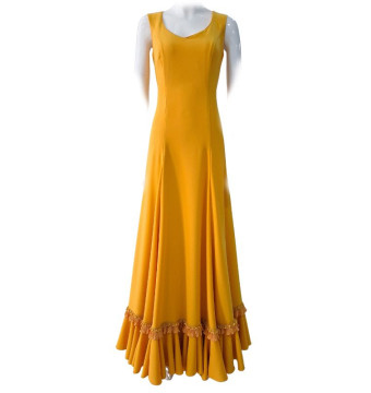performance, dress, yellow, sleevesless
