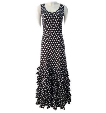 dress, performance, black, polka dots, ruffles