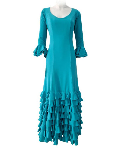 dress, performance, teal, ruffles