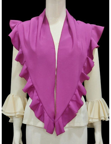 shawl, customizable, frill, fringeless