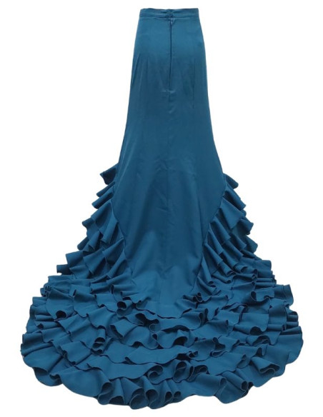 FALDA DE COLA SEMIPROFESIONAL 4 VOLANTES, TALLA ESTÁNDAR, STRECH (ELIGE TU COLOR)