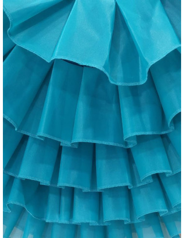 FALDA DE COLA SEMIPROFESIONAL 4 VOLANTES, TALLA ESTÁNDAR, STRECH (ELIGE TU COLOR)