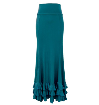 falda de punto, falda de ensayo, falda de volantes