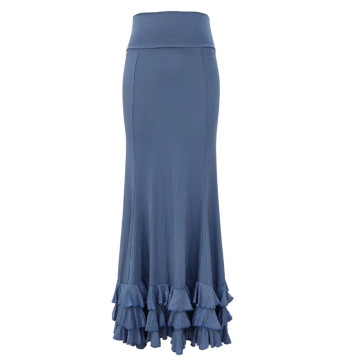 THREE-FRILL SKIRT, BLUISH GRAY COLOR