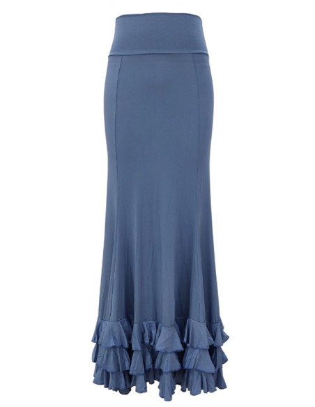 THREE-FRILL SKIRT, BLUISH GRAY COLOR