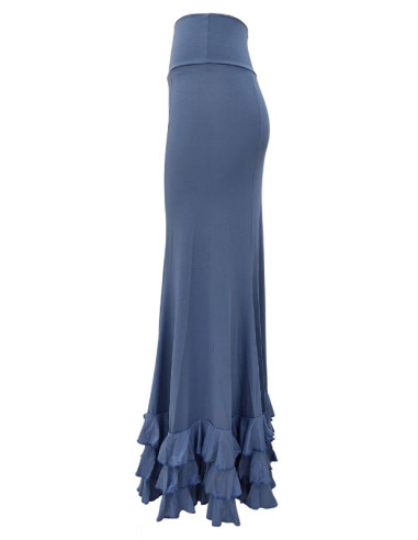THREE-FRILL SKIRT, BLUISH GRAY COLOR