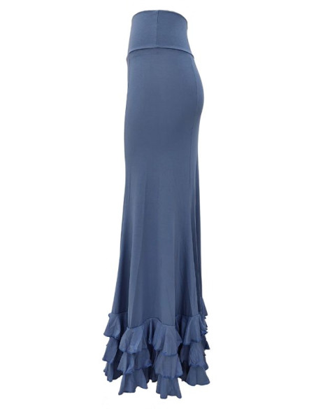 THREE-FRILL SKIRT, BLUISH GRAY COLOR